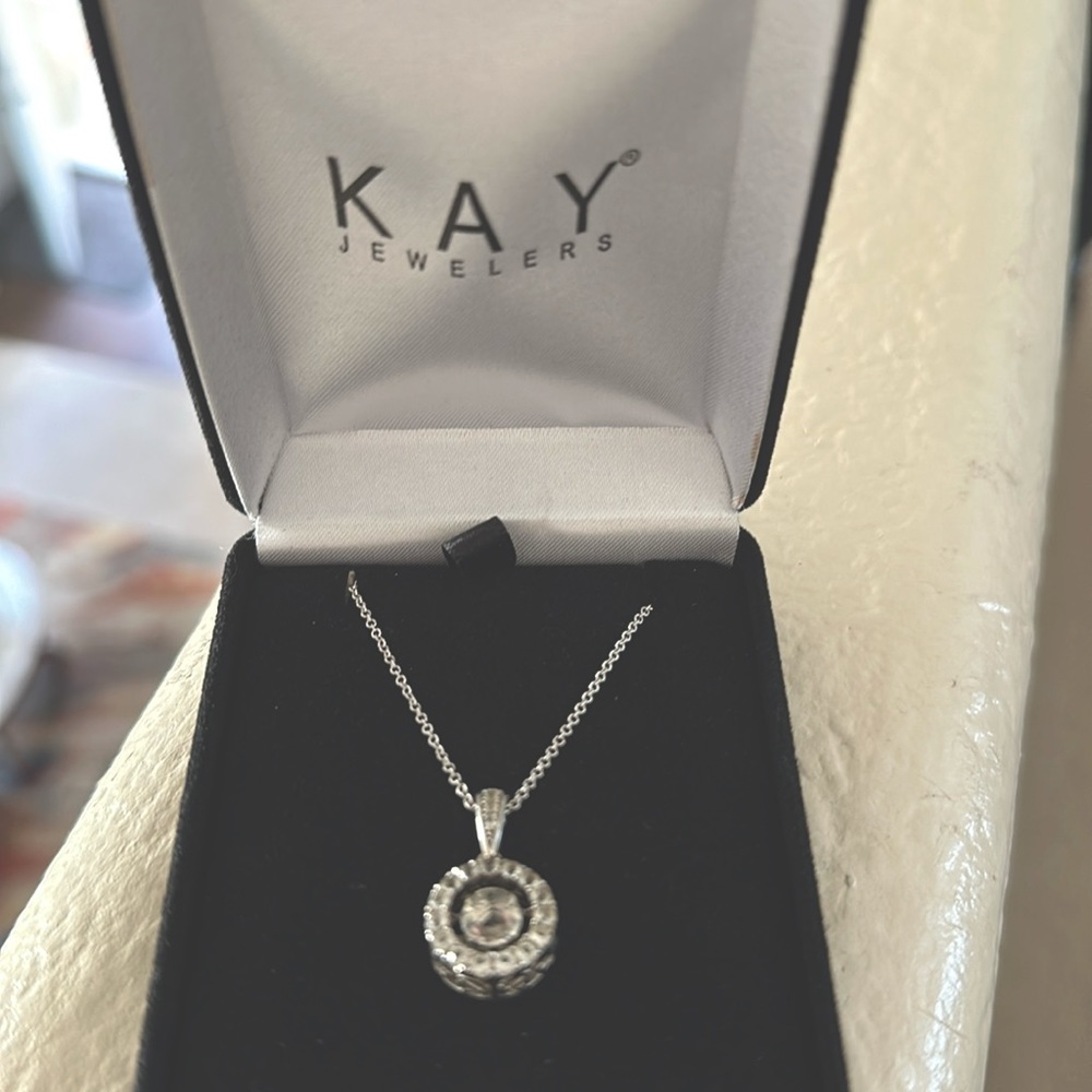 Kay jewelers unstoppable love necklace Sterling silver lab created diamond effy